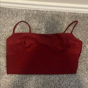 Red Spaghetti Strap Crop Top